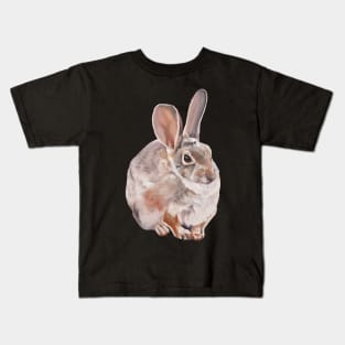 Desert Cottontail rabbit painting (no background) Kids T-Shirt